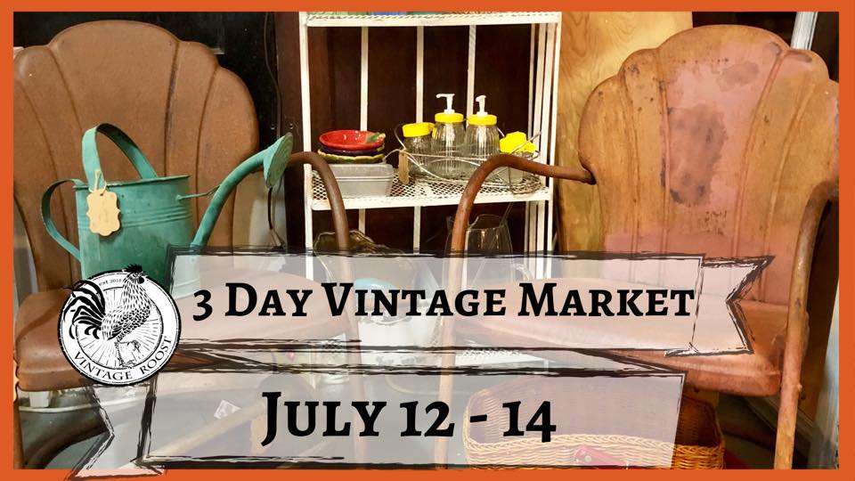 Vintage chairs and other antiquities at a 3 day vintage market